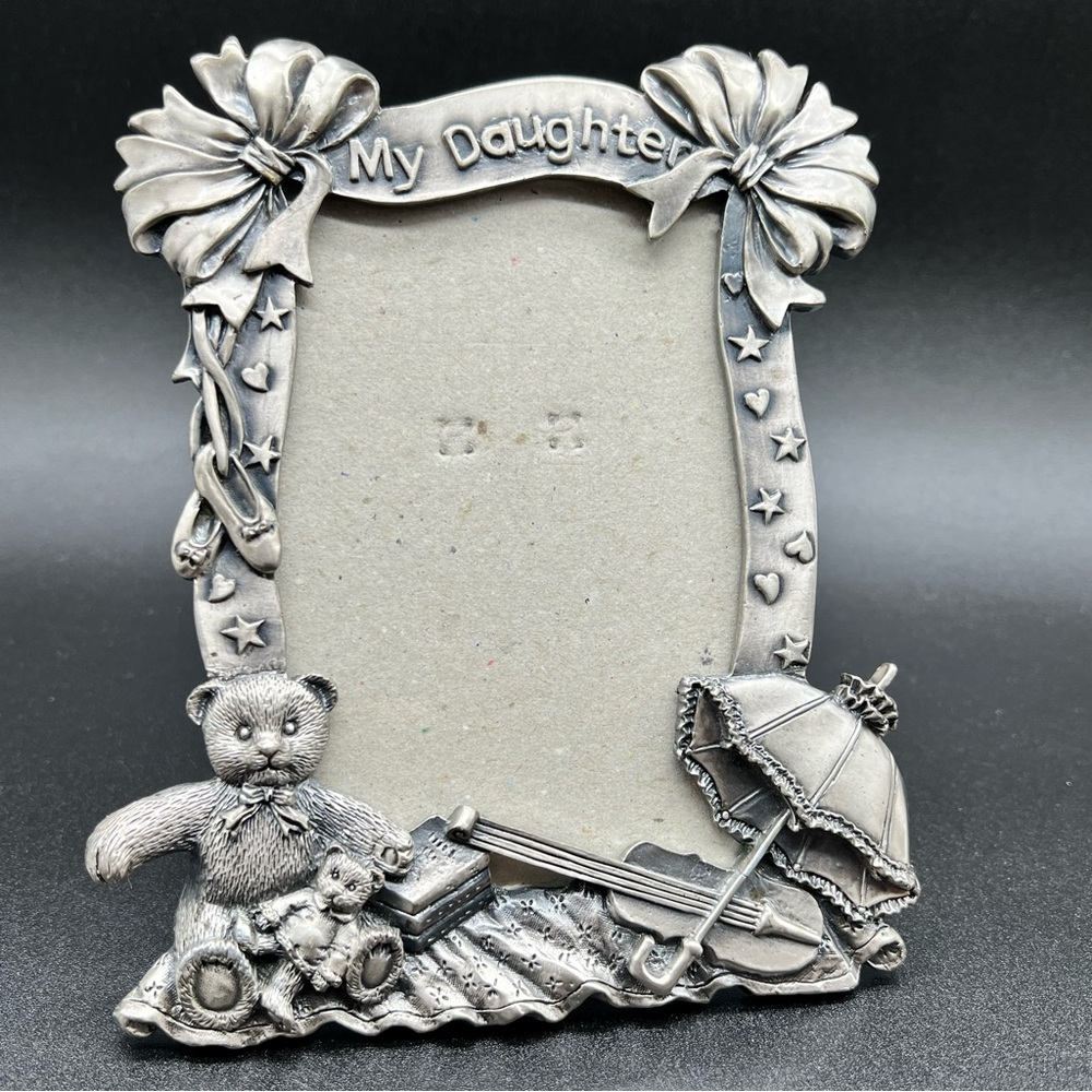 Pewter “My Daughter” Picture Frame Easel Back for 3” x 4 1/2” Photo Bear Ballet